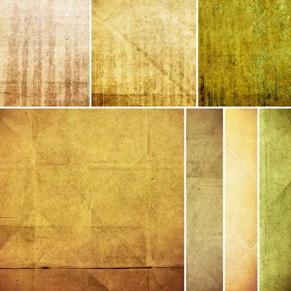 Brown and green set of grunge paper texture — Stock Photo, Image