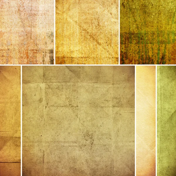 Brown and green set of grunge paper texture — Stock Photo, Image