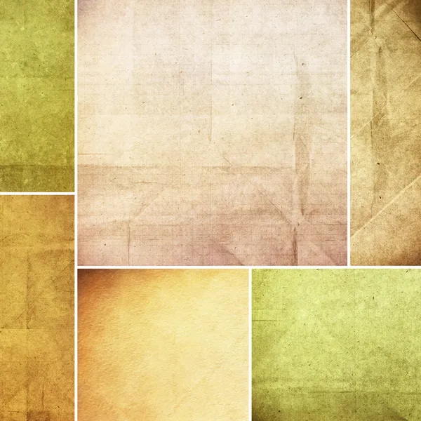 Brown and green set of grunge paper texture — Stock Photo, Image