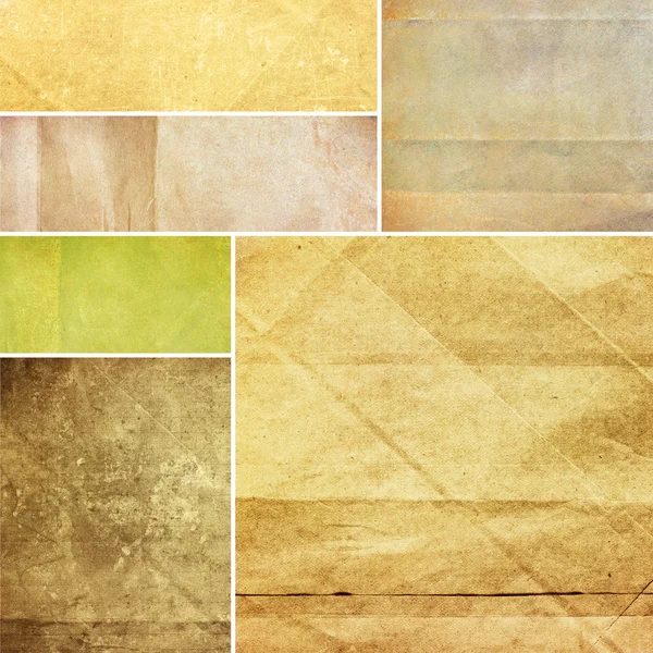 Brown and green set of grunge paper texture — Stock Photo, Image