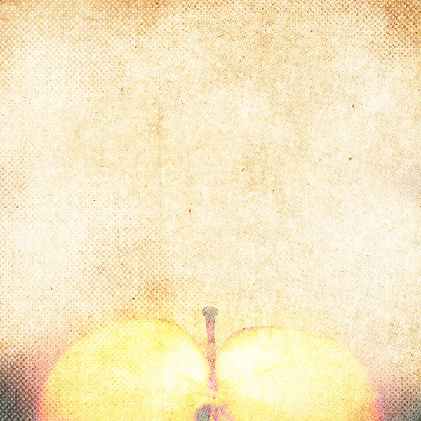 Grunge paper texture with apple — Stock Photo, Image