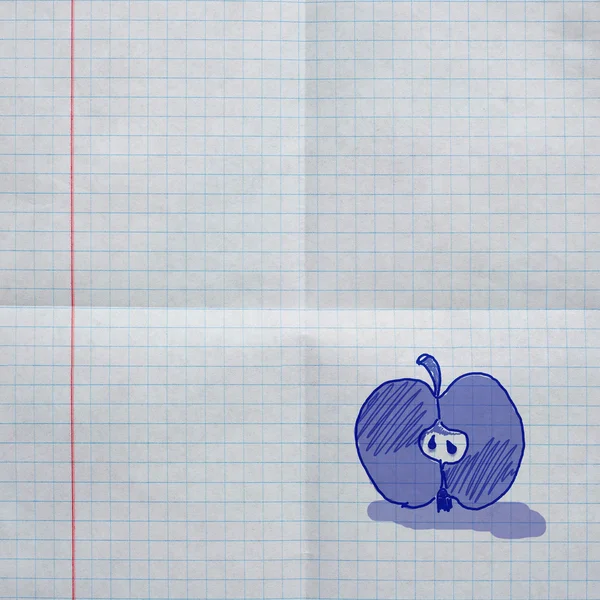 School apple sketch — Stock Photo, Image