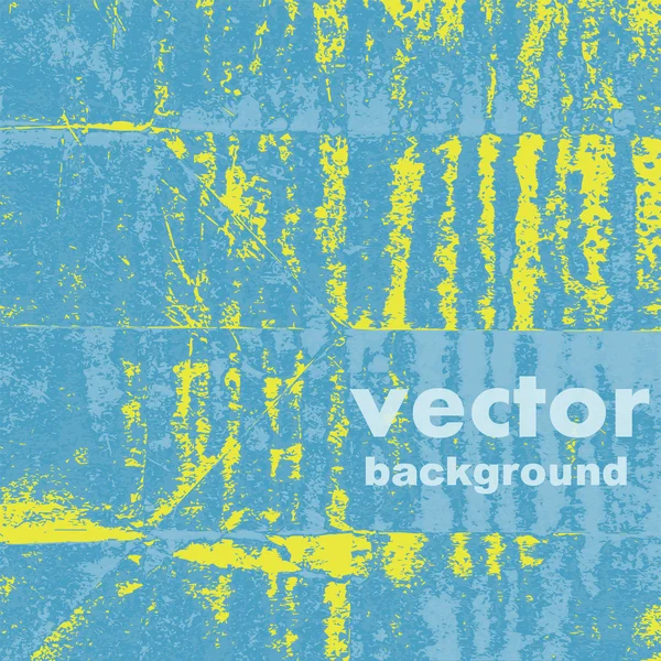 Grunge kék háttérrel, sárga csíkokkal — Stock Vector