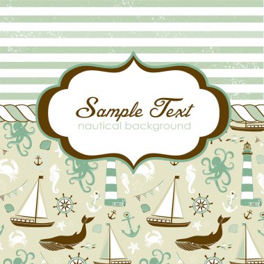 metniniz için zarif çerçeve ile deniz kartı