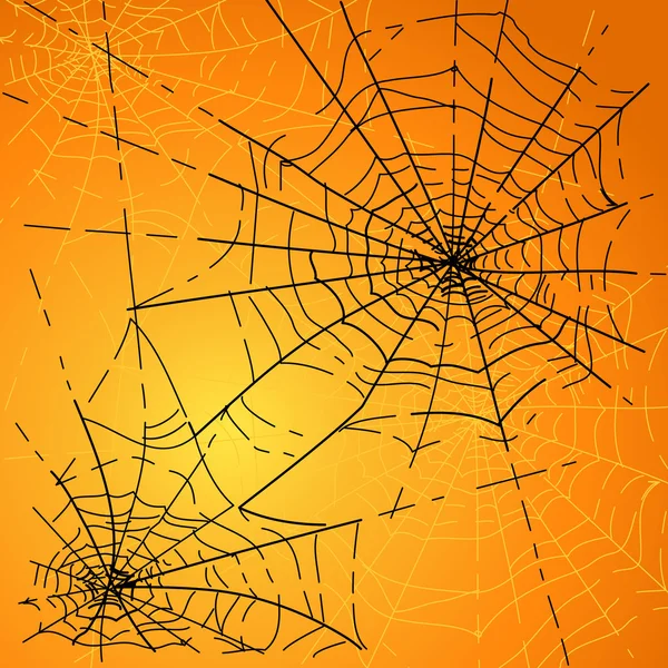 Halloween pająki w sieci web — Wektor stockowy