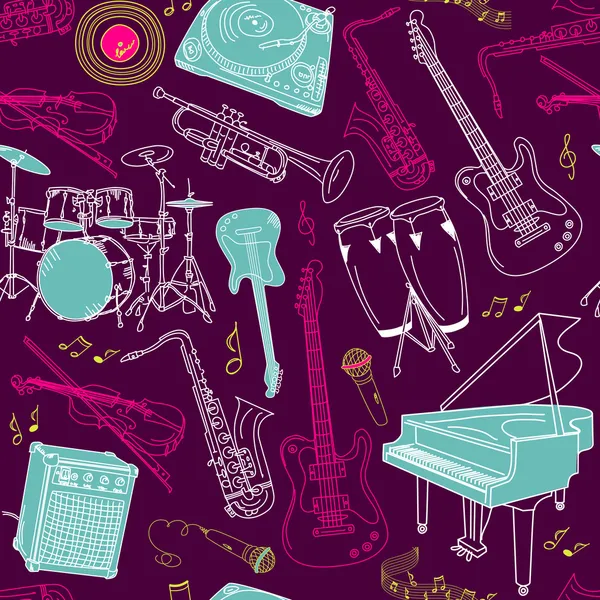 Music seamless pattern — Stock Vector