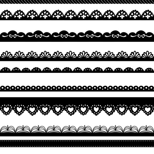 Set of hand-drawn Lace Paper Punch Borders