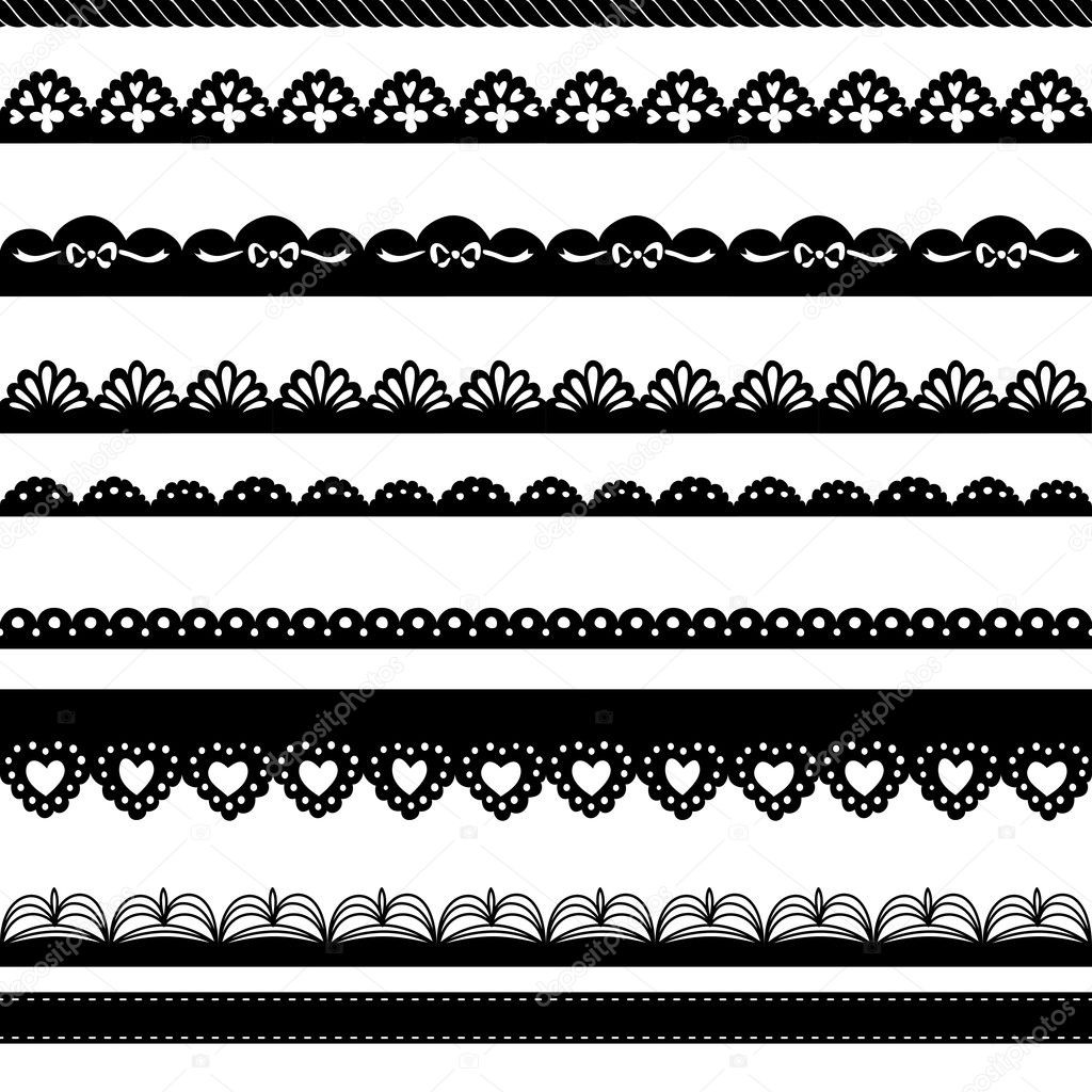 set of hand drawn lace paper punch borders stock vector set of hand drawn lace paper punch borders stock vector