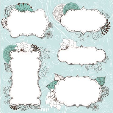 Floral çerçeveler vintage tarzı Fransız