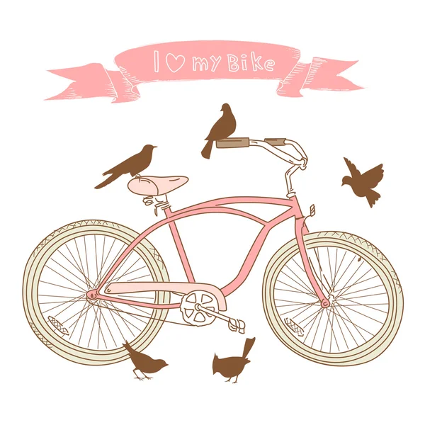 Ik hart mijn fiets! — Stockvector