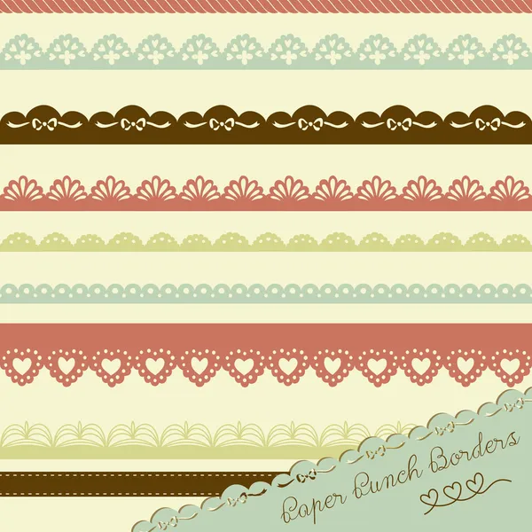 çizilmiş bir dantel kağıt yumruk kenarlık kümesi