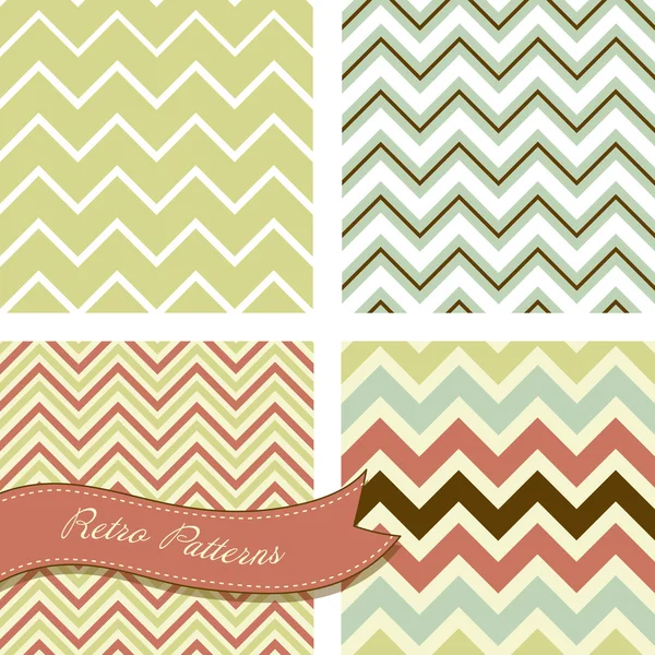 A set of seamless retro zig zag patterns Royalty Free Stock Illustrations