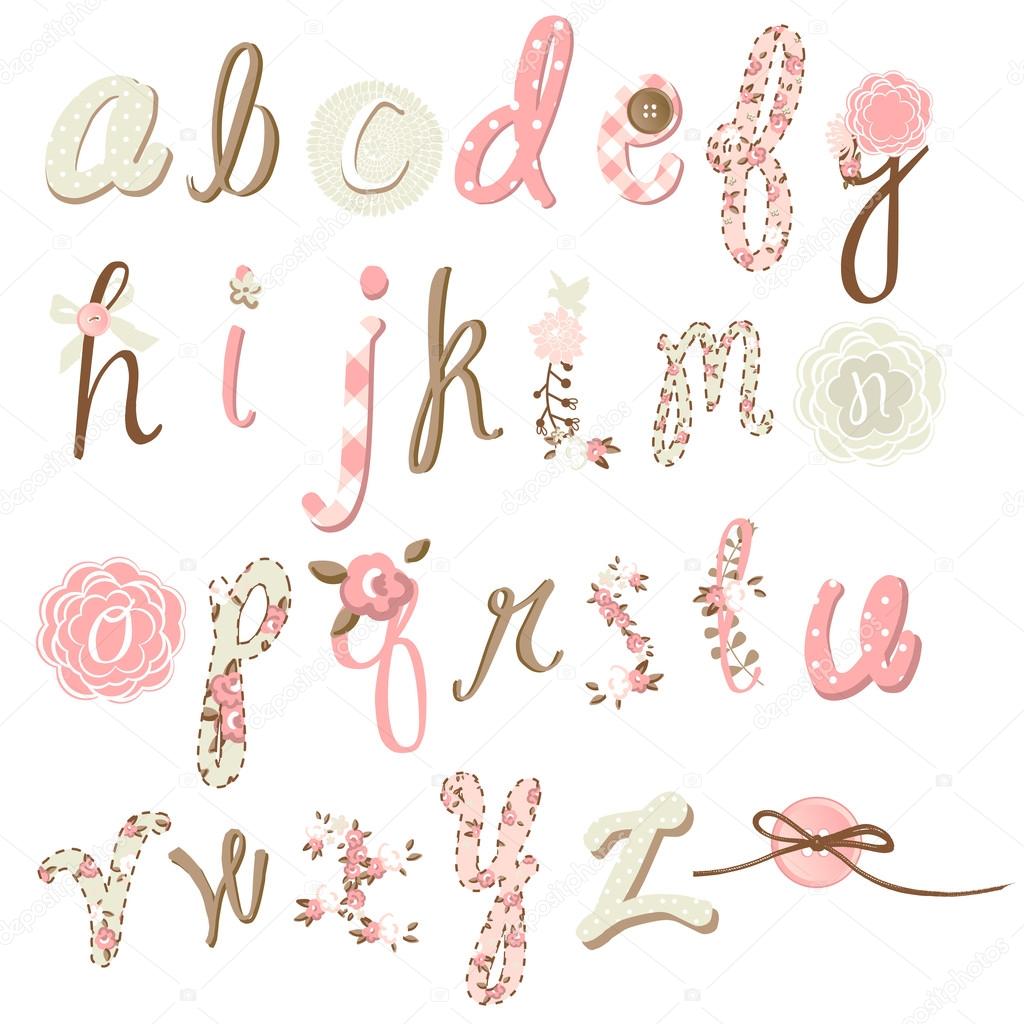 Download Unique vector flower font. Amazing hand drawn Alphabet ...