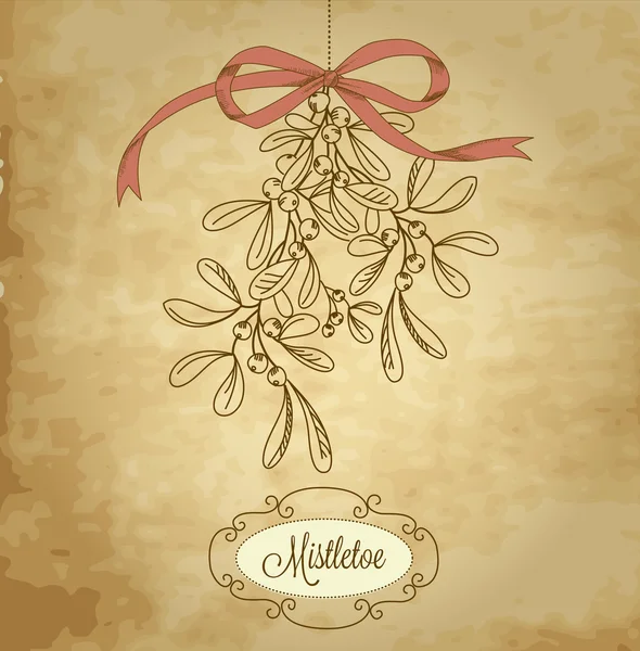 Vintage christmas Maretak — Stockvector