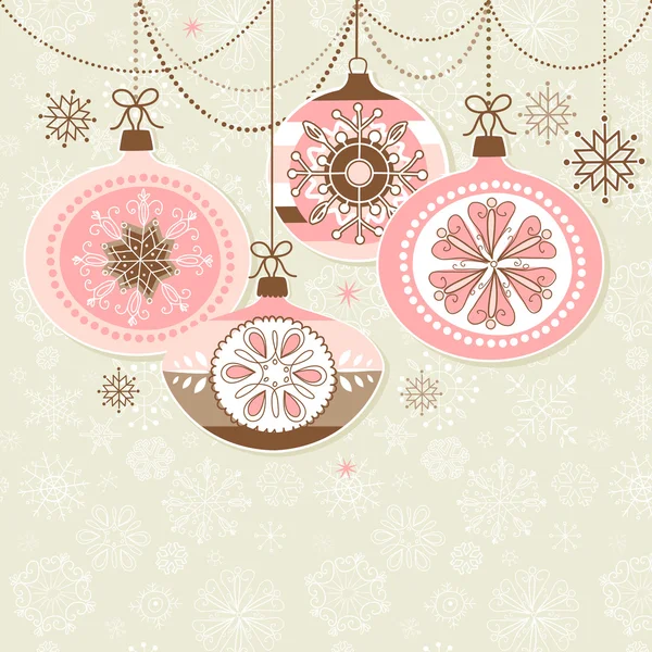 Adornos de Navidad retro — Vector de stock