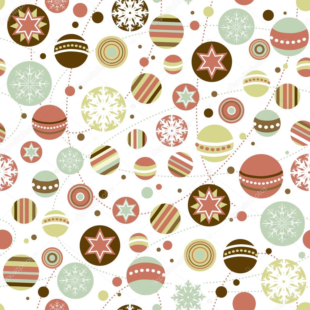 Seamless Christmas background with holiday ornaments
