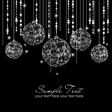 siyah-beyaz Noel süsler