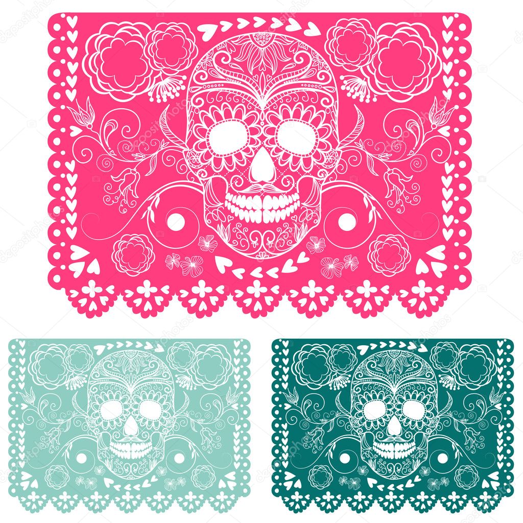 Day of the dead decoration. Papel Picado