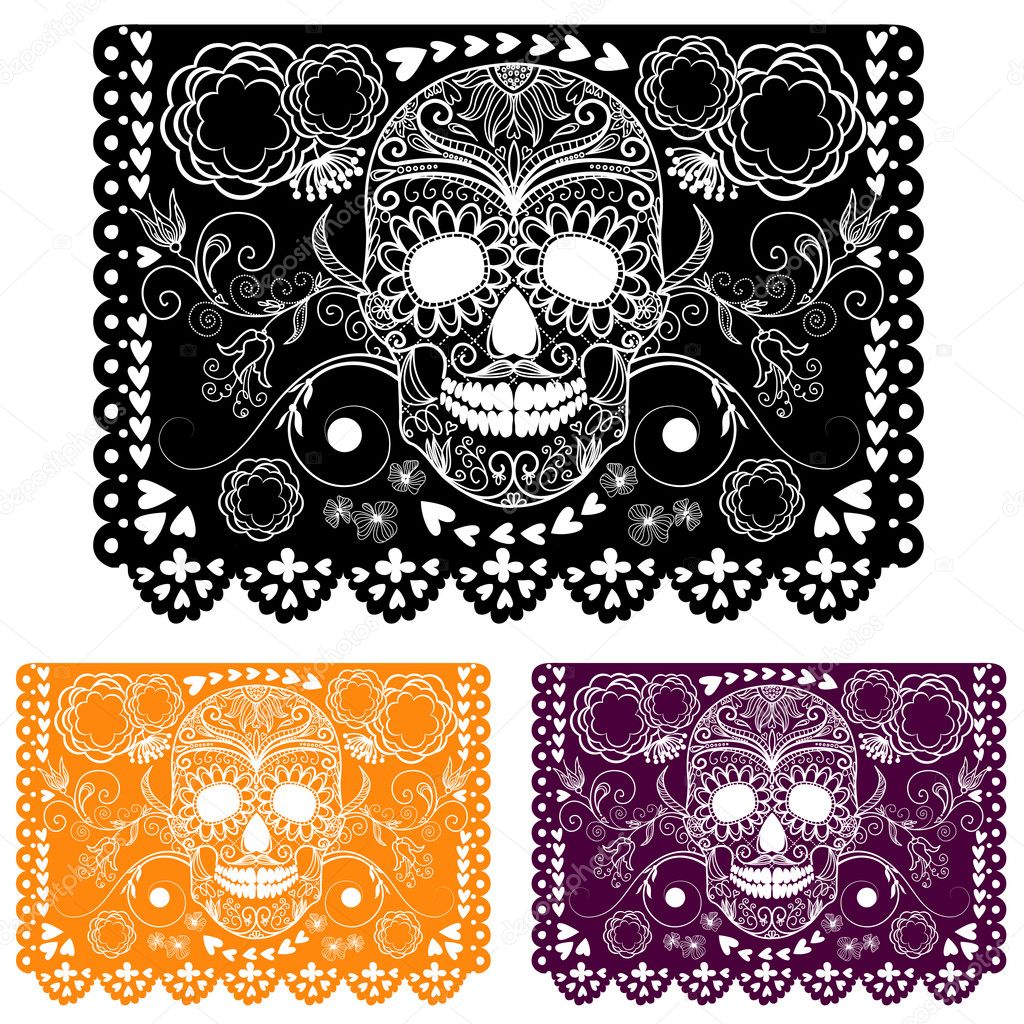 Day of the dead ecoration. Papel Picado