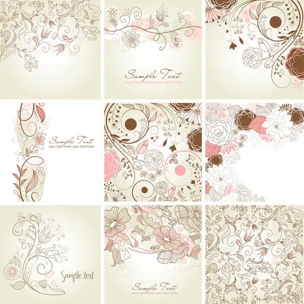 Cartes de souhaits floraux — Image vectorielle