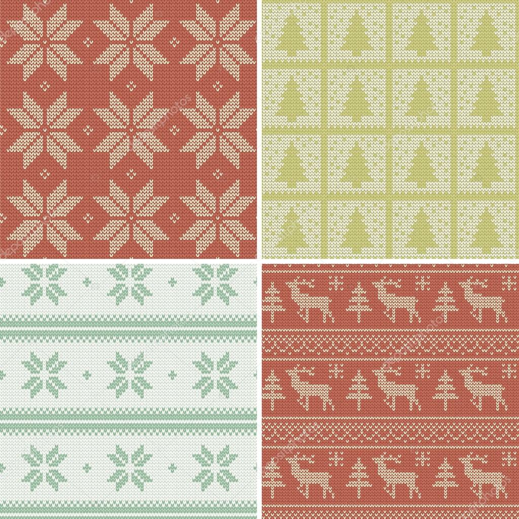 Traditional christmas seamless patterns