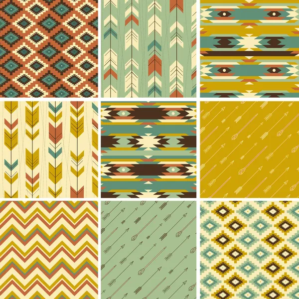 Seamless geometric pattern in aztec style — Stock Vector