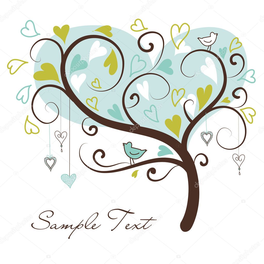 Love tree made of hearts