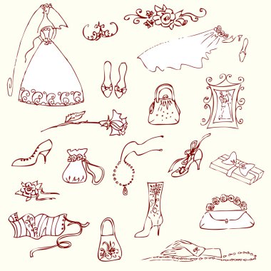 dizi güzel göz alıcı düğün doodles