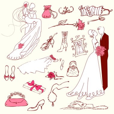 dizi güzel göz alıcı düğün doodles