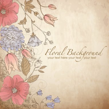 Çiçekli tebrik kartı.