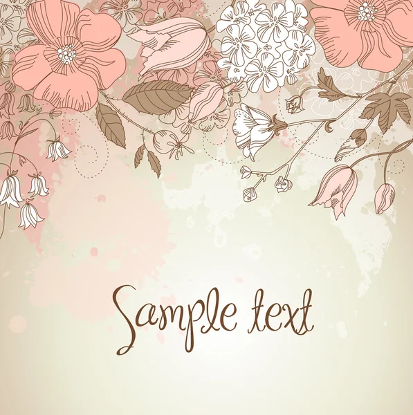 Cartão de saudação floral — Vetor de Stock