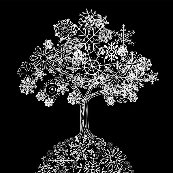 Snow tree — Stock Vector