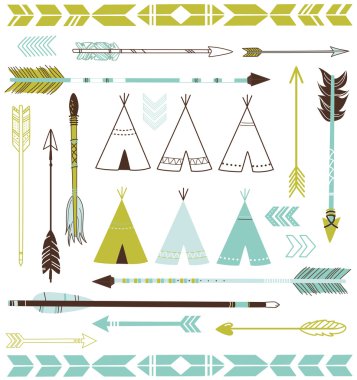 Teepee çadır ve oklar