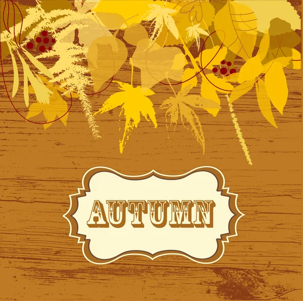 Hojas de otoño fondo — Vector de stock