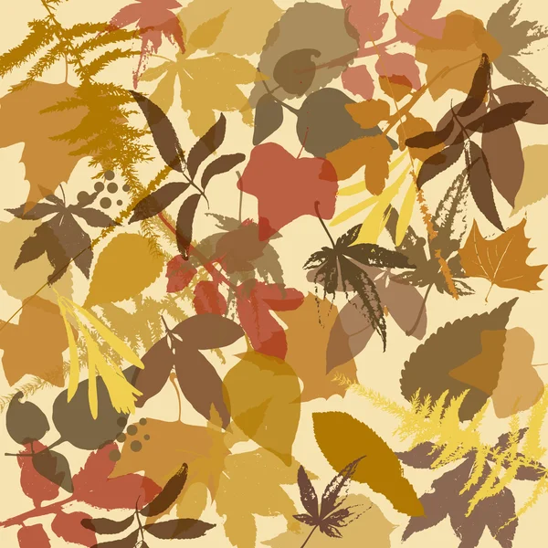 Hojas de otoño fondo — Vector de stock