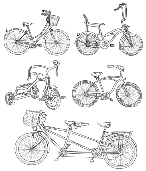 ビンテージ自転車セット — ストックベクタ