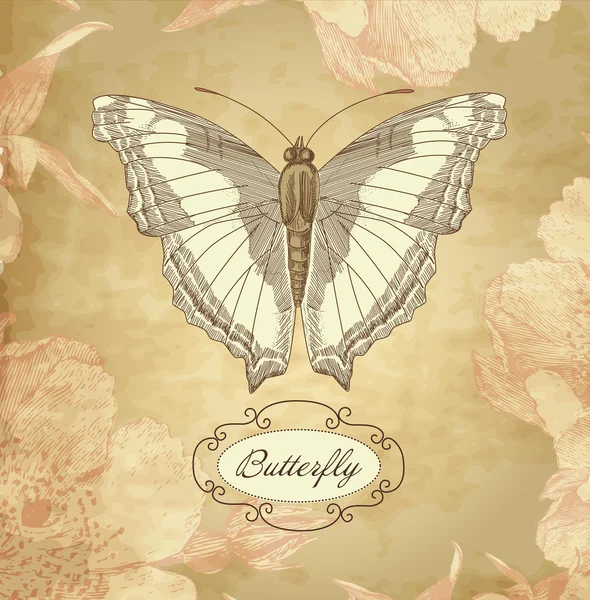 Картка з метеликом — стоковий вектор