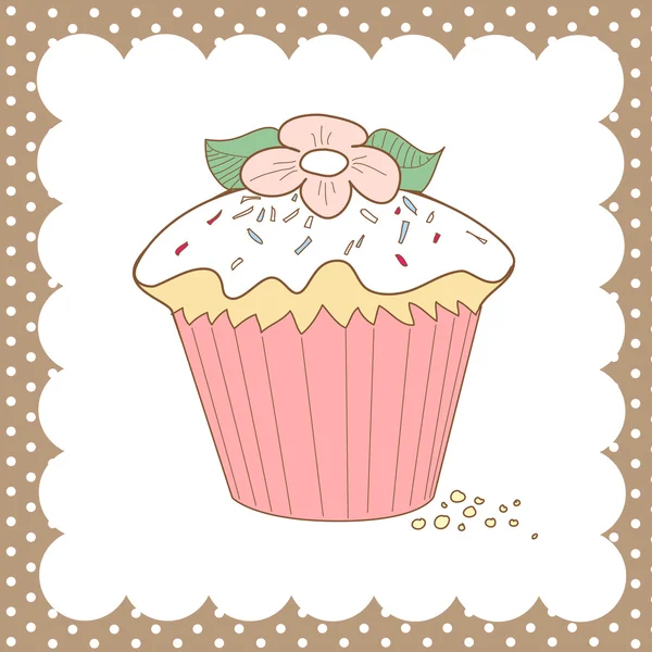 Cupcake doodle — Image vectorielle