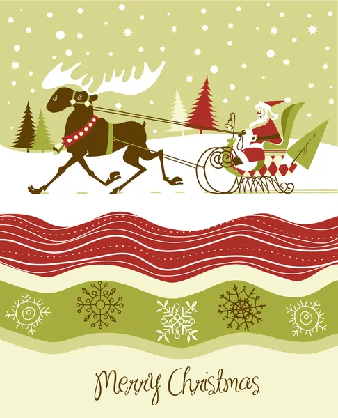 Retro Christmas card — Stock Vector