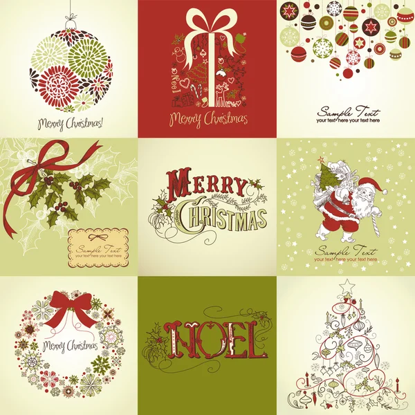 Tarjetas de Navidad — Vector de stock