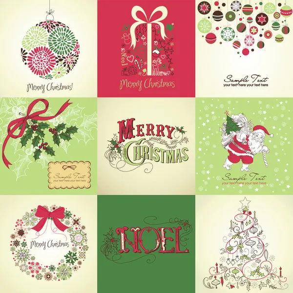 Tarjetas de Navidad — Vector de stock