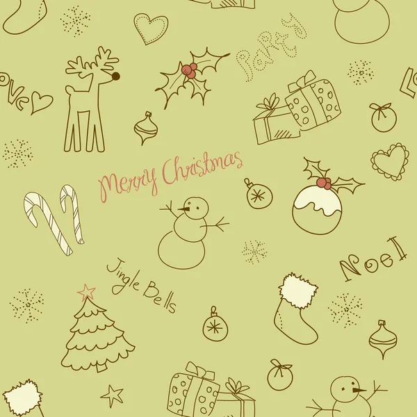 Kerstmis doodles. — Stockvector