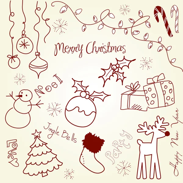 Gribouillis de Noël — Image vectorielle