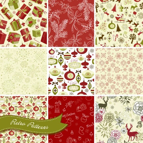 Christmas Seamless backgrounds — Stock Vector