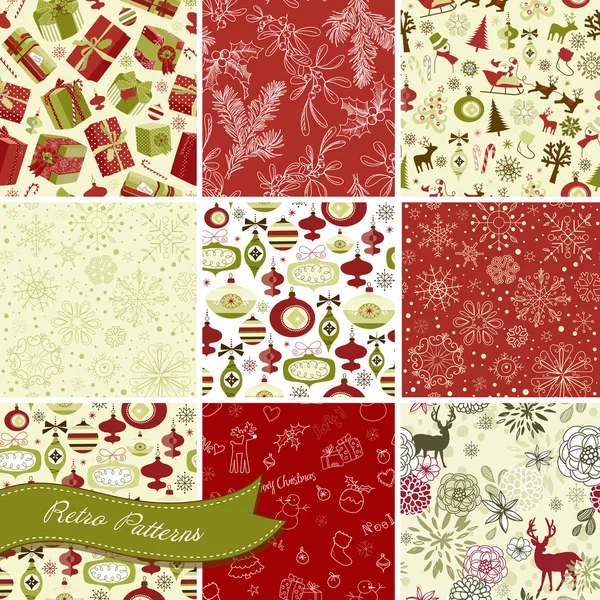 Christmas Seamless backgrounds — Stock Vector