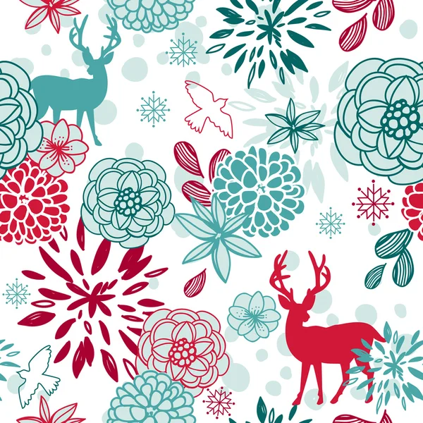 Christmas floral pattern — Stock Vector