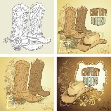 Cowboy background vector