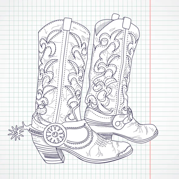 Botas de cowboy — Vetor de Stock