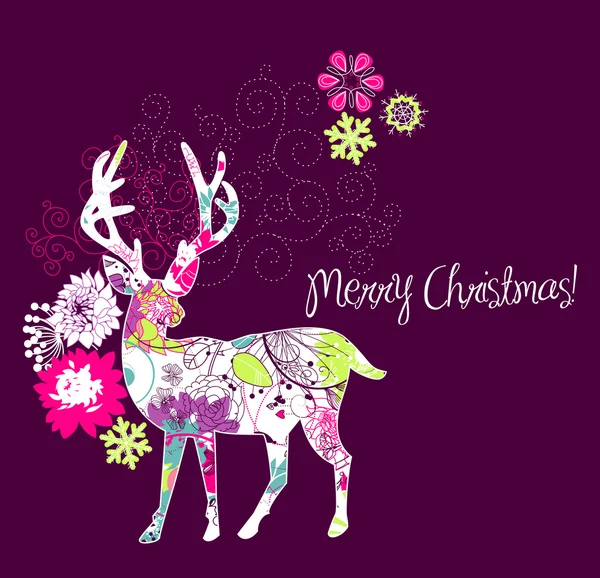 Christmas deer — Stock Vector