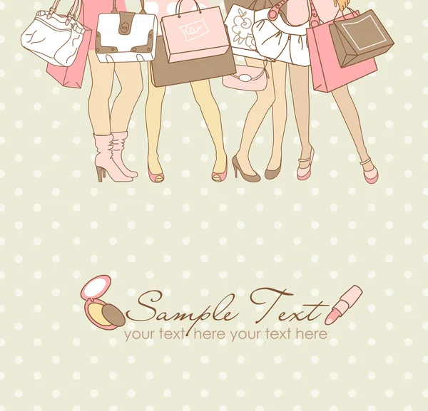 Shopping girls — Stock Vector